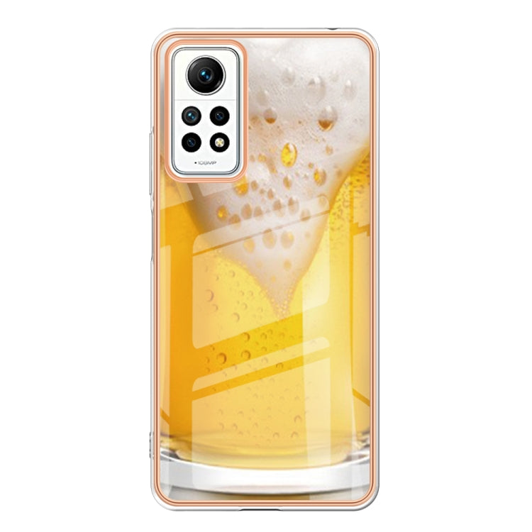 For Xiaomi Redmi Note 12 Pro 4G Global Electroplating Marble Dual-side IMD Phone Case(Draft Beer) - Xiaomi Cases by PMC TechLife | Online Shopping South Africa | PMC TechLife | Buy Now Pay Later Mobicred