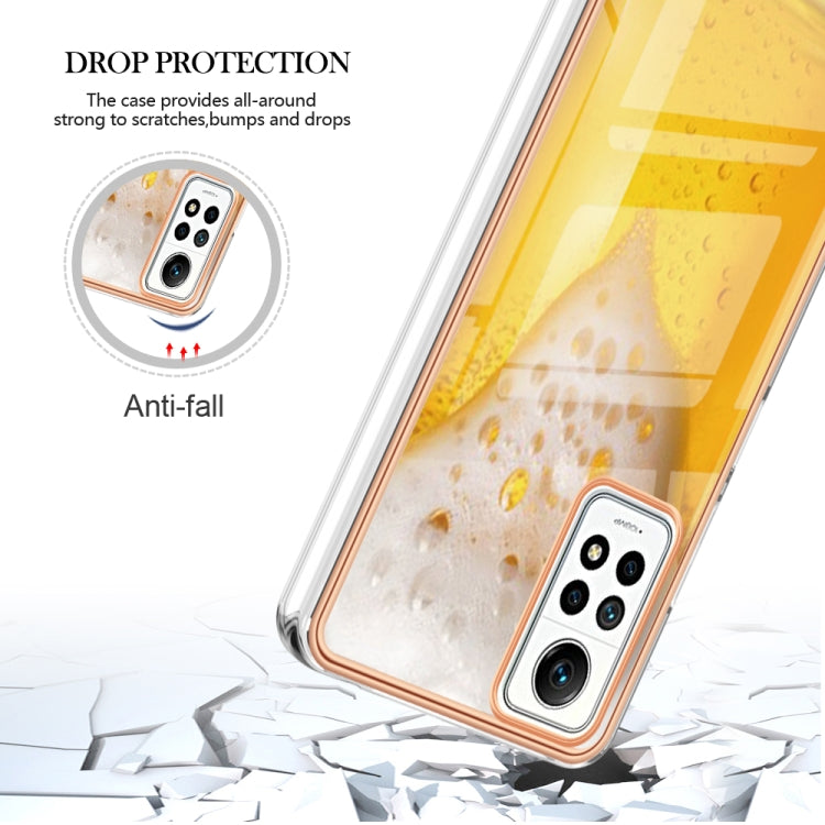 For Xiaomi Redmi Note 12 Pro 4G Global Electroplating Marble Dual-side IMD Phone Case(Draft Beer) - Xiaomi Cases by PMC TechLife | Online Shopping South Africa | PMC TechLife | Buy Now Pay Later Mobicred