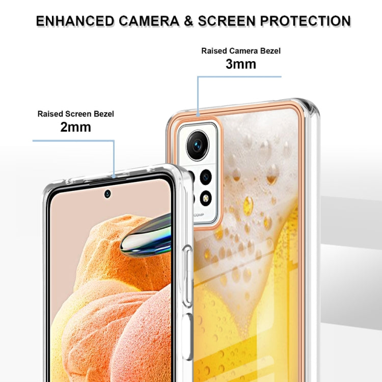 For Xiaomi Redmi Note 12 Pro 4G Global Electroplating Marble Dual-side IMD Phone Case(Draft Beer) - Xiaomi Cases by PMC TechLife | Online Shopping South Africa | PMC TechLife | Buy Now Pay Later Mobicred