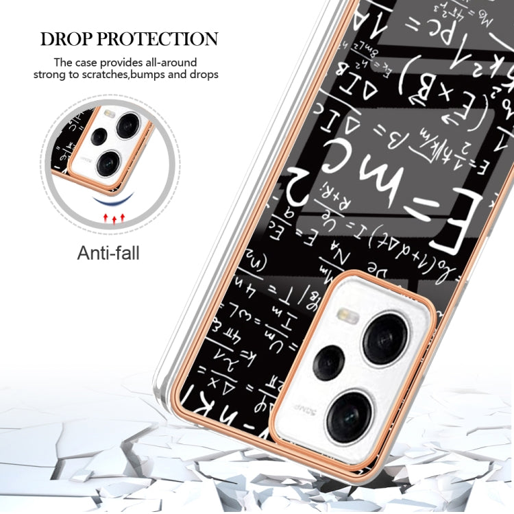 For Xiaomi Redmi Note 12 Pro 5G Global Electroplating Marble Dual-side IMD Phone Case(Equation) - Xiaomi Cases by PMC TechLife | Online Shopping South Africa | PMC TechLife | Buy Now Pay Later Mobicred