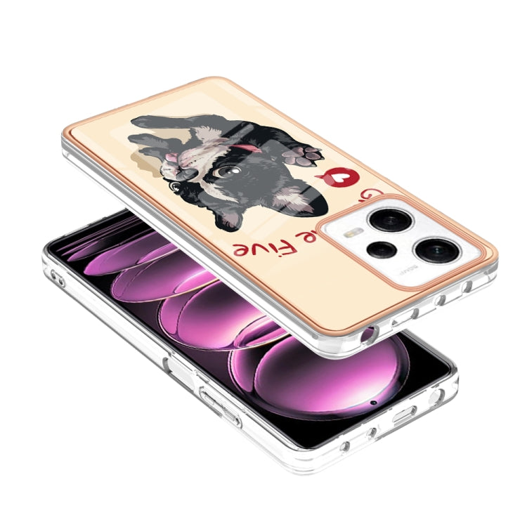For Xiaomi Redmi Note 12 Pro 5G Global Electroplating Marble Dual-side IMD Phone Case(Lucky Dog) - Xiaomi Cases by PMC TechLife | Online Shopping South Africa | PMC TechLife | Buy Now Pay Later Mobicred