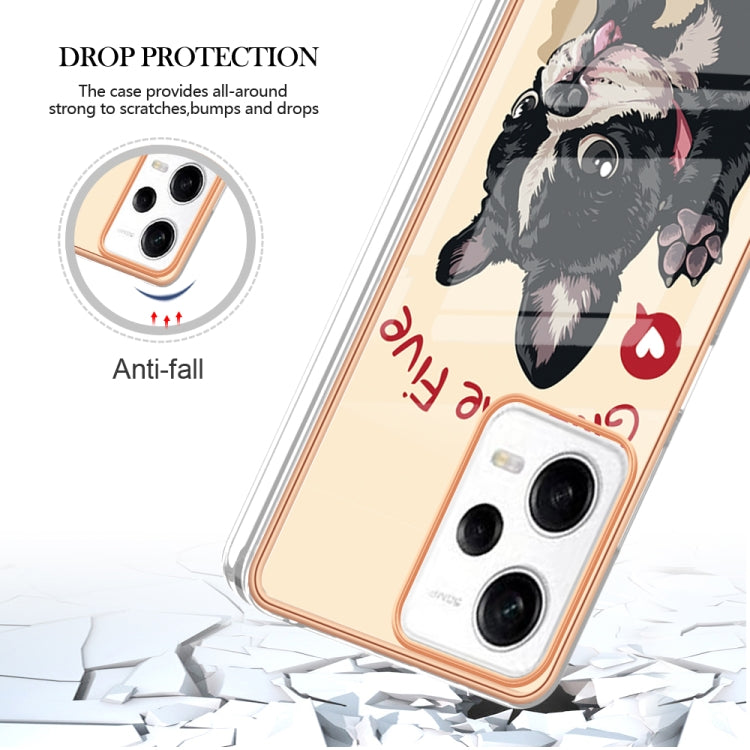 For Xiaomi Redmi Note 12 Pro 5G Global Electroplating Marble Dual-side IMD Phone Case(Lucky Dog) - Xiaomi Cases by PMC TechLife | Online Shopping South Africa | PMC TechLife | Buy Now Pay Later Mobicred