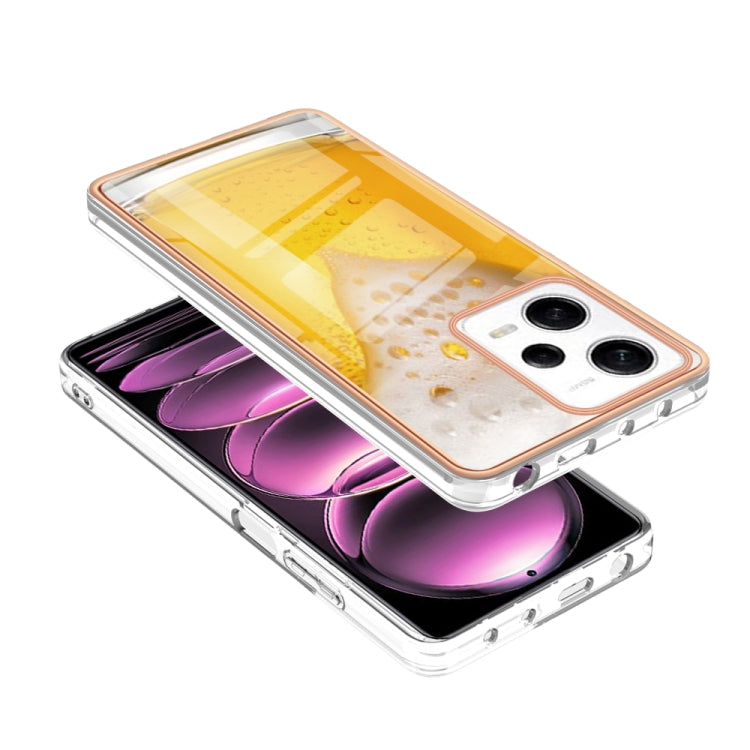 For Xiaomi Redmi Note 12 Pro 5G Global Electroplating Marble Dual-side IMD Phone Case(Draft Beer) - Xiaomi Cases by PMC TechLife | Online Shopping South Africa | PMC TechLife | Buy Now Pay Later Mobicred