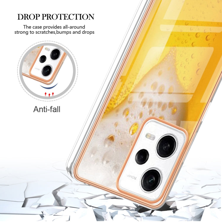 For Xiaomi Redmi Note 12 Pro 5G Global Electroplating Marble Dual-side IMD Phone Case(Draft Beer) - Xiaomi Cases by PMC TechLife | Online Shopping South Africa | PMC TechLife | Buy Now Pay Later Mobicred