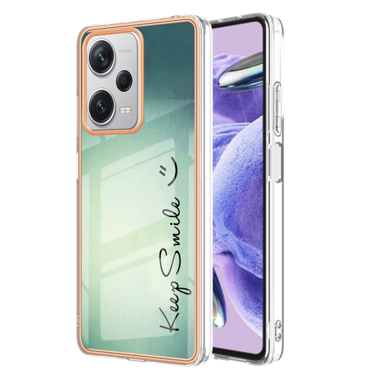 For Xiaomi Redmi Note 12 Pro+ Global Electroplating Marble Dual-side IMD Phone Case(Smile) - Xiaomi Cases by PMC TechLife | Online Shopping South Africa | PMC TechLife | Buy Now Pay Later Mobicred