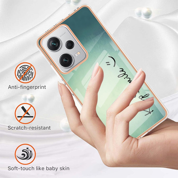 For Xiaomi Redmi Note 12 Pro+ Global Electroplating Marble Dual-side IMD Phone Case(Smile) - Xiaomi Cases by PMC TechLife | Online Shopping South Africa | PMC TechLife | Buy Now Pay Later Mobicred