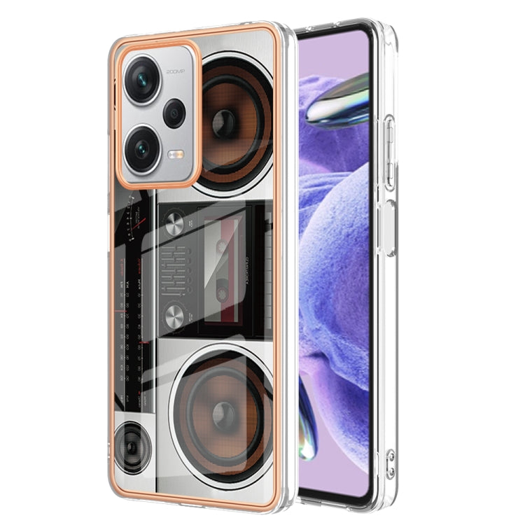 For Xiaomi Redmi Note 12 Pro+ Global Electroplating Marble Dual-side IMD Phone Case(Retro Radio) - free shipping - PMC TechLife - Order now!
