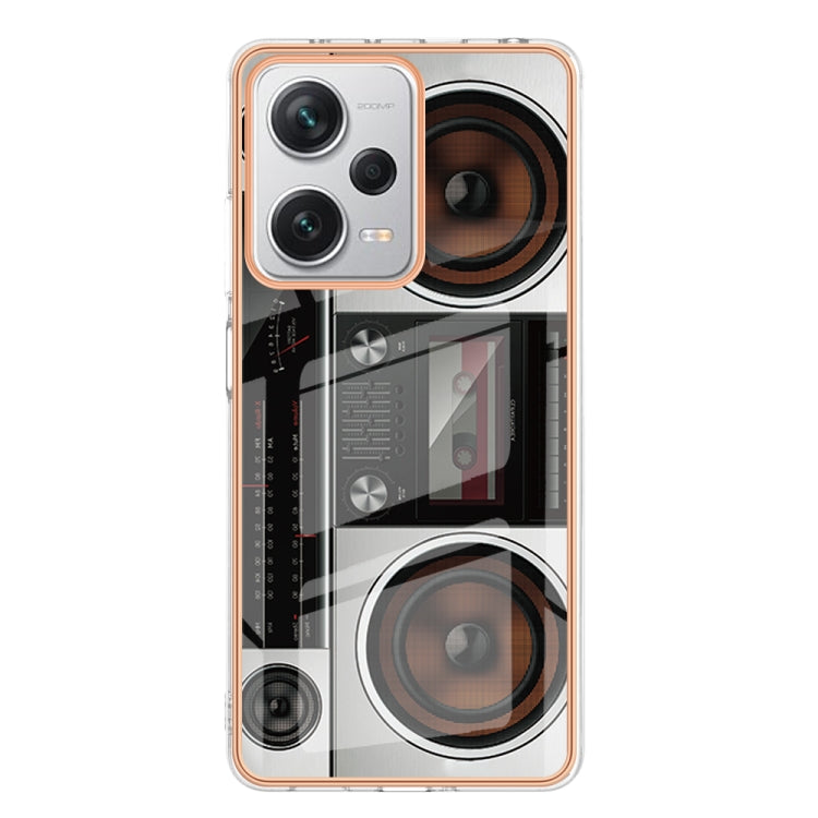 For Xiaomi Redmi Note 12 Pro+ Global Electroplating Marble Dual-side IMD Phone Case(Retro Radio) - free shipping - PMC TechLife - Order now!