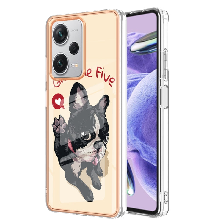 For Xiaomi Redmi Note 12 Pro+ Global Electroplating Marble Dual-side IMD Phone Case(Lucky Dog) - Xiaomi Cases by PMC TechLife | Online Shopping South Africa | PMC TechLife | Buy Now Pay Later Mobicred