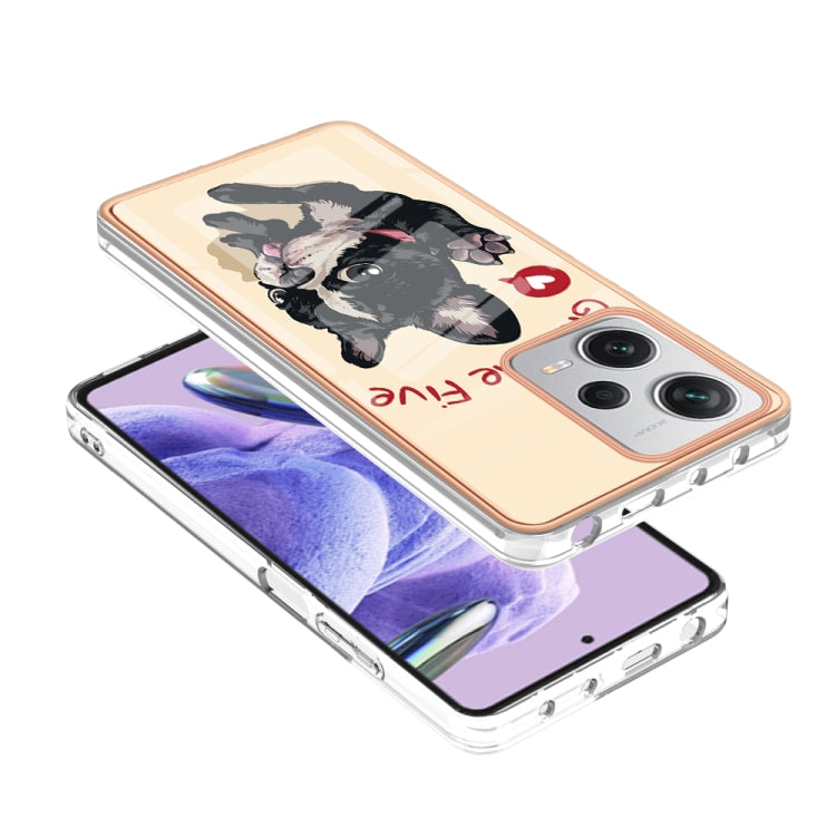 For Xiaomi Redmi Note 12 Pro+ Global Electroplating Marble Dual-side IMD Phone Case(Lucky Dog) - Xiaomi Cases by PMC TechLife | Online Shopping South Africa | PMC TechLife | Buy Now Pay Later Mobicred