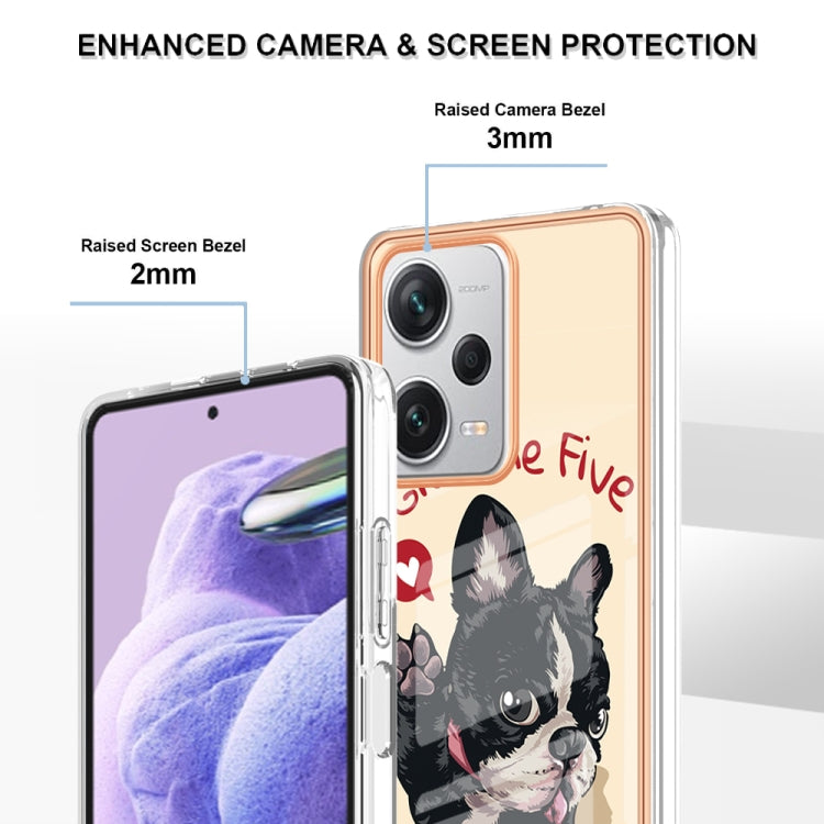 For Xiaomi Redmi Note 12 Pro+ Global Electroplating Marble Dual-side IMD Phone Case(Lucky Dog) - Xiaomi Cases by PMC TechLife | Online Shopping South Africa | PMC TechLife | Buy Now Pay Later Mobicred