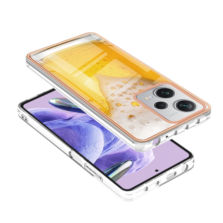 For Xiaomi Redmi Note 12 Pro+ Global Electroplating Marble Dual-side IMD Phone Case(Draft Beer) - Xiaomi Cases by PMC TechLife | Online Shopping South Africa | PMC TechLife | Buy Now Pay Later Mobicred