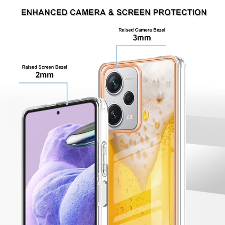 For Xiaomi Redmi Note 12 Pro+ Global Electroplating Marble Dual-side IMD Phone Case(Draft Beer) - Xiaomi Cases by PMC TechLife | Online Shopping South Africa | PMC TechLife | Buy Now Pay Later Mobicred