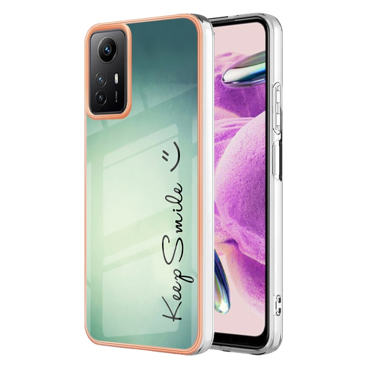 Xiaomi Redmi Note 12S 4G Electroplating Marble Dual-side IMD Phone Case(Smile) - Xiaomi Cases by PMC TechLife | Online Shopping South Africa | PMC TechLife | Buy Now Pay Later Mobicred