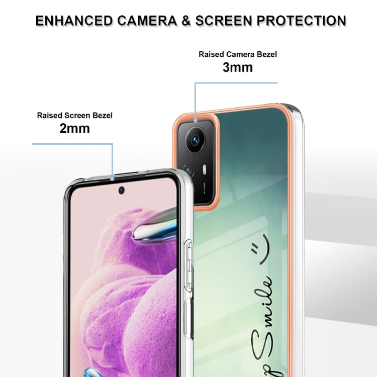 Xiaomi Redmi Note 12S 4G Electroplating Marble Dual-side IMD Phone Case(Smile) - Xiaomi Cases by PMC TechLife | Online Shopping South Africa | PMC TechLife | Buy Now Pay Later Mobicred