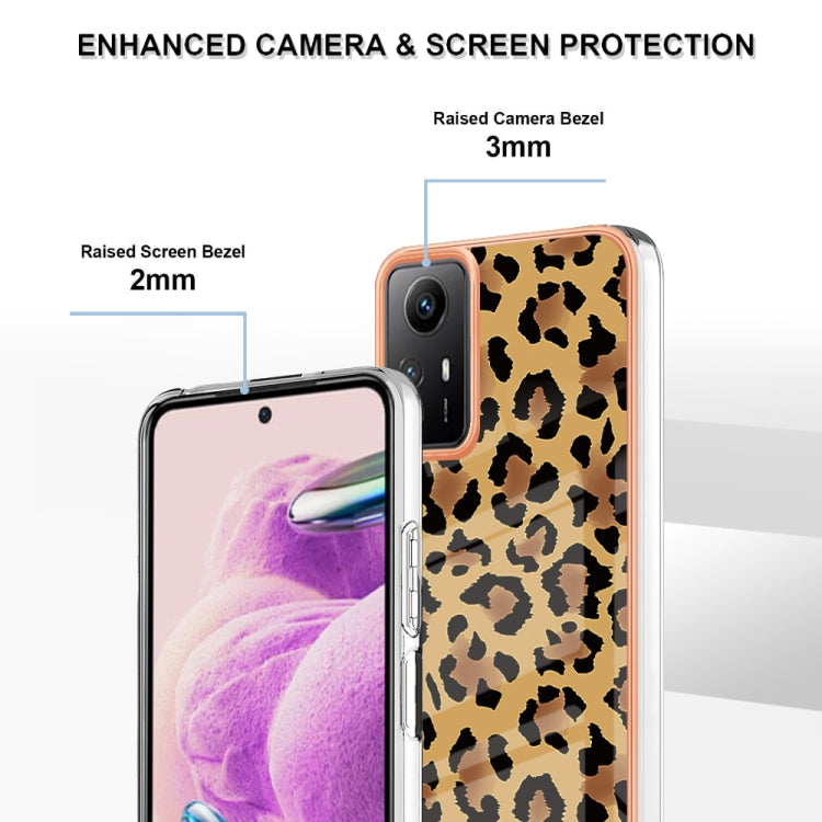 Xiaomi Redmi Note 12S 4G Electroplating Marble Dual-side IMD Phone Case(Leopard Print) - Xiaomi Cases by PMC TechLife | Online Shopping South Africa | PMC TechLife | Buy Now Pay Later Mobicred