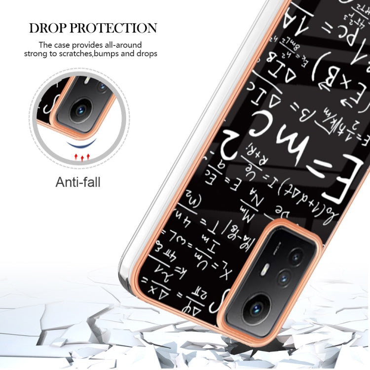Xiaomi Redmi Note 12S 4G Electroplating Marble Dual-side IMD Phone Case(Equation) - Xiaomi Cases by PMC TechLife | Online Shopping South Africa | PMC TechLife | Buy Now Pay Later Mobicred