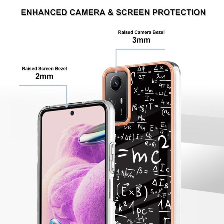 Xiaomi Redmi Note 12S 4G Electroplating Marble Dual-side IMD Phone Case(Equation) - Xiaomi Cases by PMC TechLife | Online Shopping South Africa | PMC TechLife | Buy Now Pay Later Mobicred