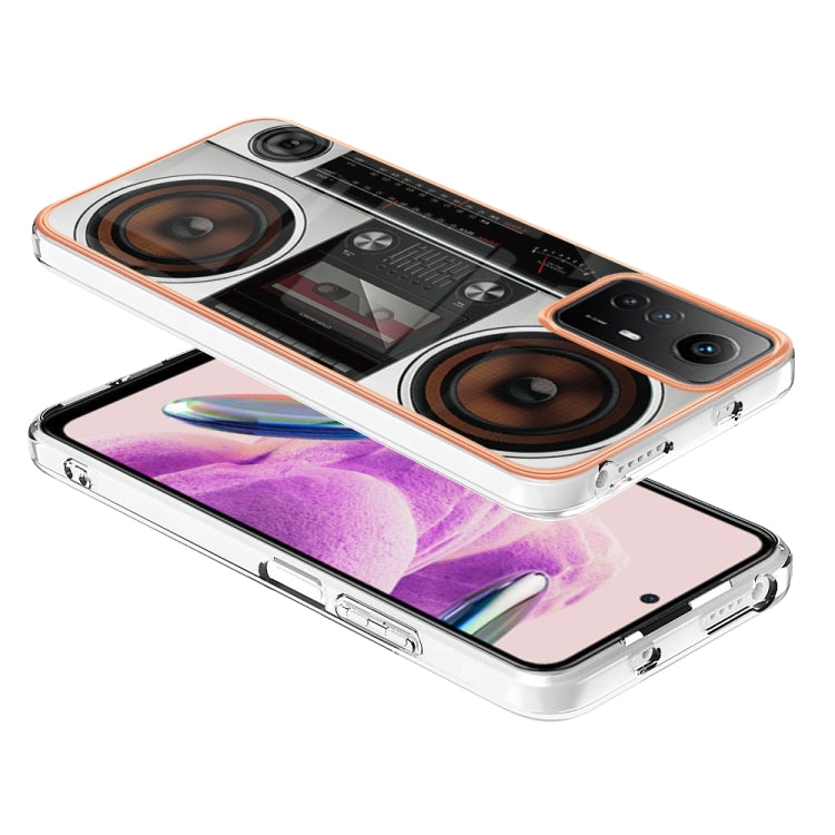 Xiaomi Redmi Note 12S 4G Electroplating Marble Dual-side IMD Phone Case(Retro Radio) - Xiaomi Cases by PMC TechLife | Online Shopping South Africa | PMC TechLife | Buy Now Pay Later Mobicred