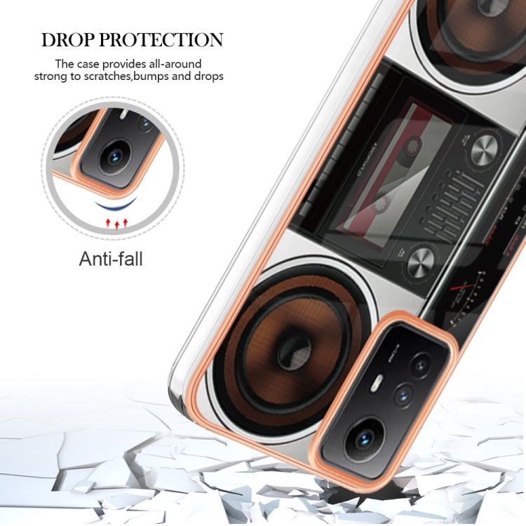 Xiaomi Redmi Note 12S 4G Electroplating Marble Dual-side IMD Phone Case(Retro Radio) - Xiaomi Cases by PMC TechLife | Online Shopping South Africa | PMC TechLife | Buy Now Pay Later Mobicred