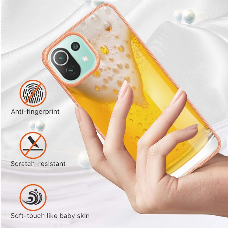 For Xiaomi 11 Lite Electroplating Marble Dual-side IMD Phone Case(Draft Beer) - Xiaomi Cases by PMC TechLife | Online Shopping South Africa | PMC TechLife | Buy Now Pay Later Mobicred