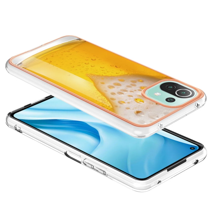 For Xiaomi 11 Lite Electroplating Marble Dual-side IMD Phone Case(Draft Beer) - Xiaomi Cases by PMC TechLife | Online Shopping South Africa | PMC TechLife | Buy Now Pay Later Mobicred