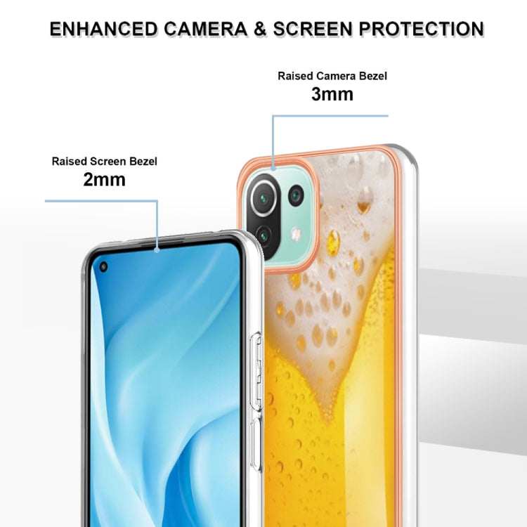 For Xiaomi 11 Lite Electroplating Marble Dual-side IMD Phone Case(Draft Beer) - Xiaomi Cases by PMC TechLife | Online Shopping South Africa | PMC TechLife | Buy Now Pay Later Mobicred