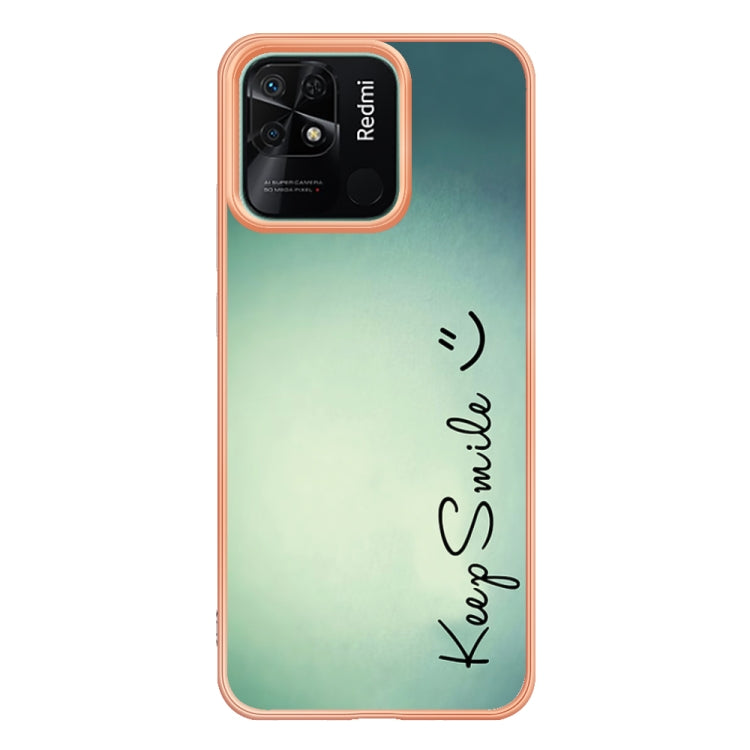 For Xiaomi Redmi 10C Electroplating Marble Dual-side IMD Phone Case(Smile) - Xiaomi Cases by PMC TechLife | Online Shopping South Africa | PMC TechLife | Buy Now Pay Later Mobicred