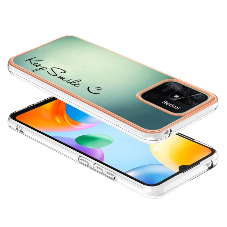 For Xiaomi Redmi 10C Electroplating Marble Dual-side IMD Phone Case(Smile) - Xiaomi Cases by PMC TechLife | Online Shopping South Africa | PMC TechLife | Buy Now Pay Later Mobicred