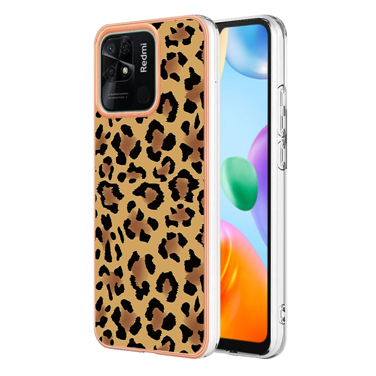 For Xiaomi Redmi 10C Electroplating Marble Dual-side IMD Phone Case(Leopard Print) - Xiaomi Cases by PMC TechLife | Online Shopping South Africa | PMC TechLife | Buy Now Pay Later Mobicred