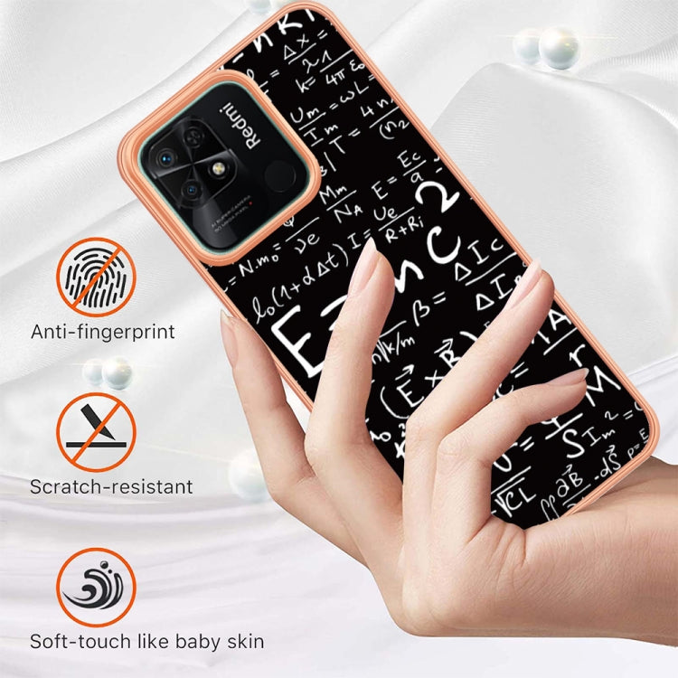 For Xiaomi Redmi 10C Electroplating Marble Dual-side IMD Phone Case(Equation) - Xiaomi Cases by PMC TechLife | Online Shopping South Africa | PMC TechLife | Buy Now Pay Later Mobicred