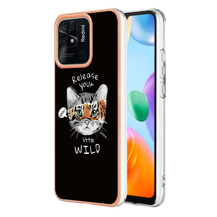 For Xiaomi Redmi 10C Electroplating Marble Dual-side IMD Phone Case(Natural Growth) - Xiaomi Cases by PMC TechLife | Online Shopping South Africa | PMC TechLife | Buy Now Pay Later Mobicred