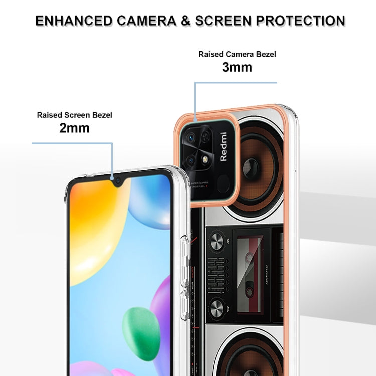 For Xiaomi Redmi 10C Electroplating Marble Dual-side IMD Phone Case(Retro Radio) - free shipping - PMC TechLife - Order now!
