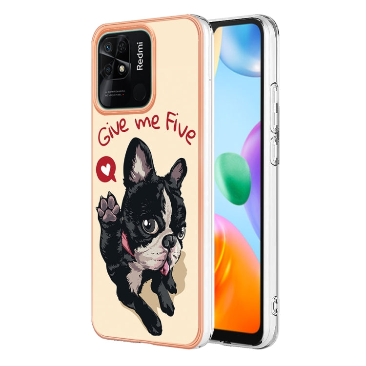 For Xiaomi Redmi 10C Electroplating Marble Dual-side IMD Phone Case(Lucky Dog) - Xiaomi Cases by PMC TechLife | Online Shopping South Africa | PMC TechLife | Buy Now Pay Later Mobicred