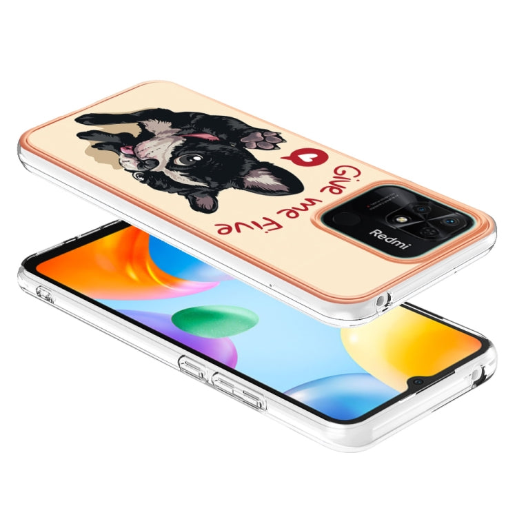 For Xiaomi Redmi 10C Electroplating Marble Dual-side IMD Phone Case(Lucky Dog) - Xiaomi Cases by PMC TechLife | Online Shopping South Africa | PMC TechLife | Buy Now Pay Later Mobicred