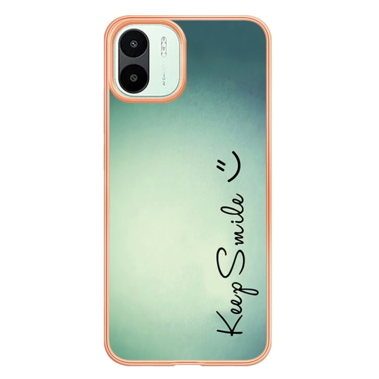 For Xiaomi Redmi A1 Electroplating Marble Dual-side IMD Phone Case(Smile) - Xiaomi Cases by PMC TechLife | Online Shopping South Africa | PMC TechLife | Buy Now Pay Later Mobicred