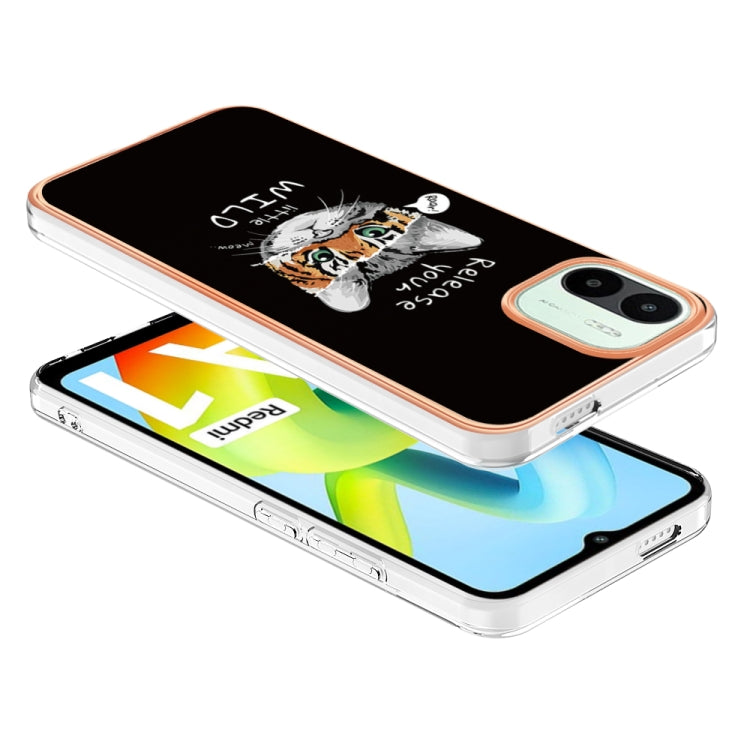 For Xiaomi Redmi A1 Electroplating Marble Dual-side IMD Phone Case(Natural Growth) - Xiaomi Cases by PMC TechLife | Online Shopping South Africa | PMC TechLife | Buy Now Pay Later Mobicred