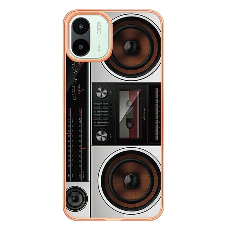 For Xiaomi Redmi A1 Electroplating Marble Dual-side IMD Phone Case(Retro Radio) - Xiaomi Cases by PMC TechLife | Online Shopping South Africa | PMC TechLife | Buy Now Pay Later Mobicred