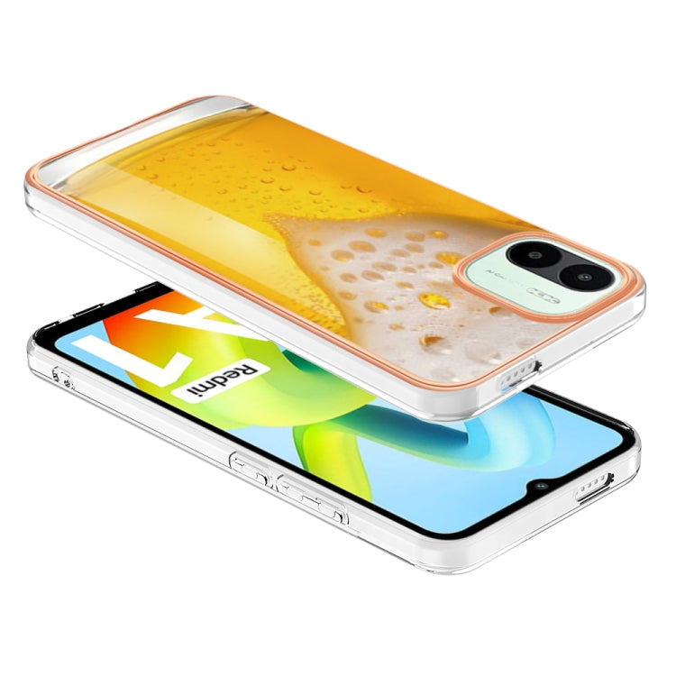 For Xiaomi Redmi A1 Electroplating Marble Dual-side IMD Phone Case(Draft Beer) - Xiaomi Cases by PMC TechLife | Online Shopping South Africa | PMC TechLife | Buy Now Pay Later Mobicred