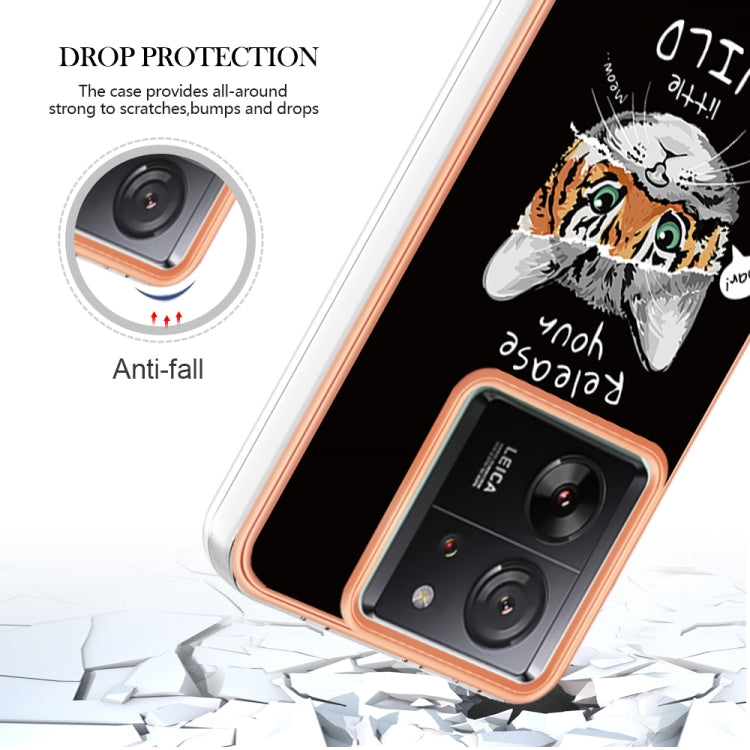 For Xiaomi 13T/13T Pro Electroplating Marble Dual-side IMD Phone Case(Natural Growth) - Xiaomi Cases by PMC TechLife | Online Shopping South Africa | PMC TechLife | Buy Now Pay Later Mobicred