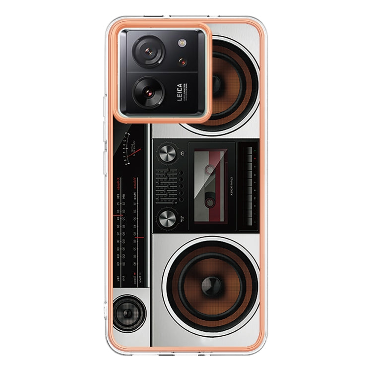 For Xiaomi 13T/13T Pro Electroplating Marble Dual-side IMD Phone Case(Retro Radio) - Xiaomi Cases by PMC TechLife | Online Shopping South Africa | PMC TechLife | Buy Now Pay Later Mobicred