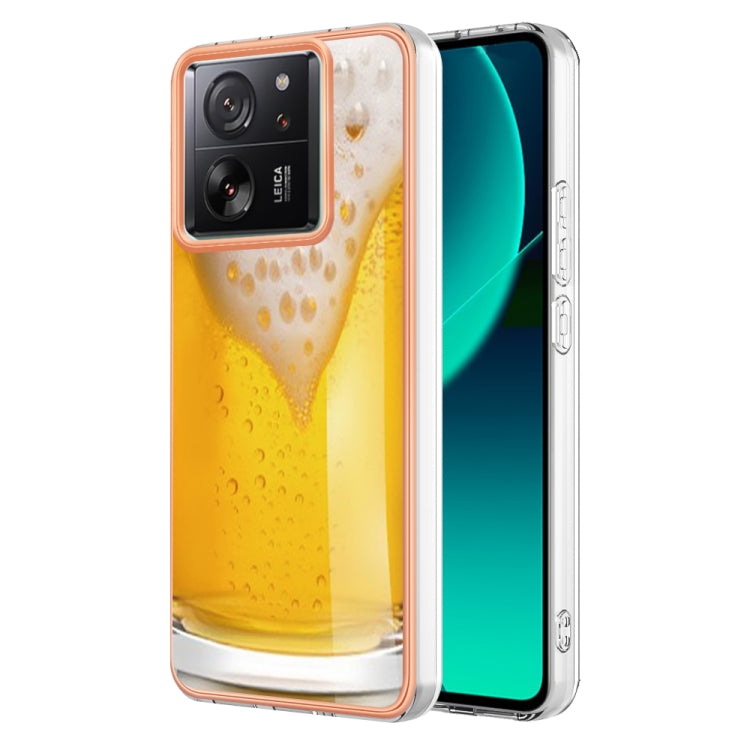 For Xiaomi 13T/13T Pro Electroplating Marble Dual-side IMD Phone Case(Draft Beer) - Xiaomi Cases by PMC TechLife | Online Shopping South Africa | PMC TechLife | Buy Now Pay Later Mobicred