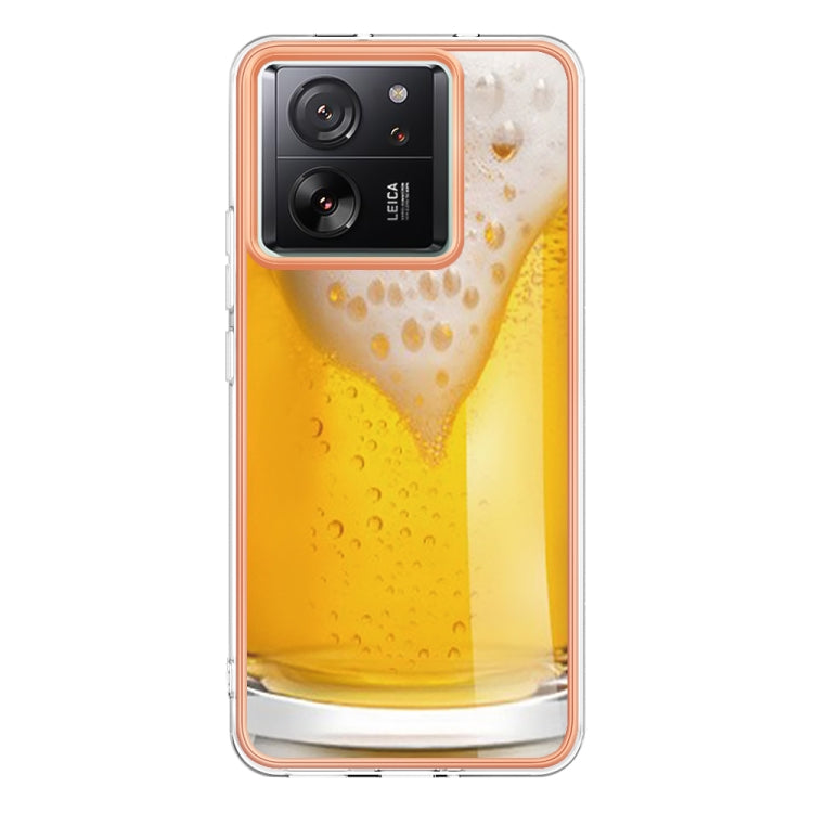 For Xiaomi 13T/13T Pro Electroplating Marble Dual-side IMD Phone Case(Draft Beer) - Xiaomi Cases by PMC TechLife | Online Shopping South Africa | PMC TechLife | Buy Now Pay Later Mobicred