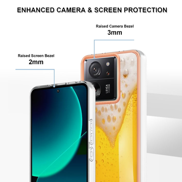 For Xiaomi 13T/13T Pro Electroplating Marble Dual-side IMD Phone Case(Draft Beer) - Xiaomi Cases by PMC TechLife | Online Shopping South Africa | PMC TechLife | Buy Now Pay Later Mobicred