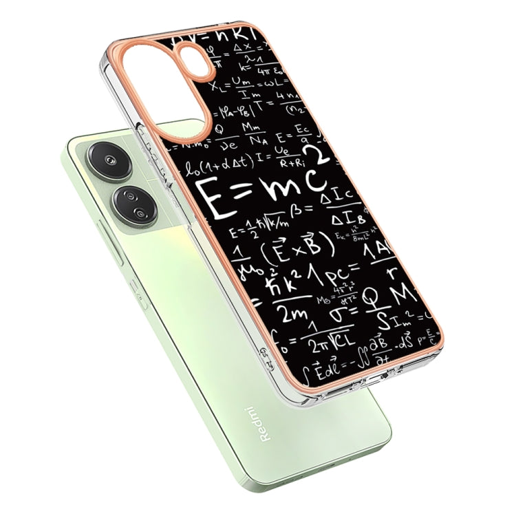 For Xiaomi Redmi 13C 4G Electroplating Marble Dual-side IMD Phone Case(Equation) - 13C Cases by PMC TechLife | Online Shopping South Africa | PMC TechLife | Buy Now Pay Later Mobicred