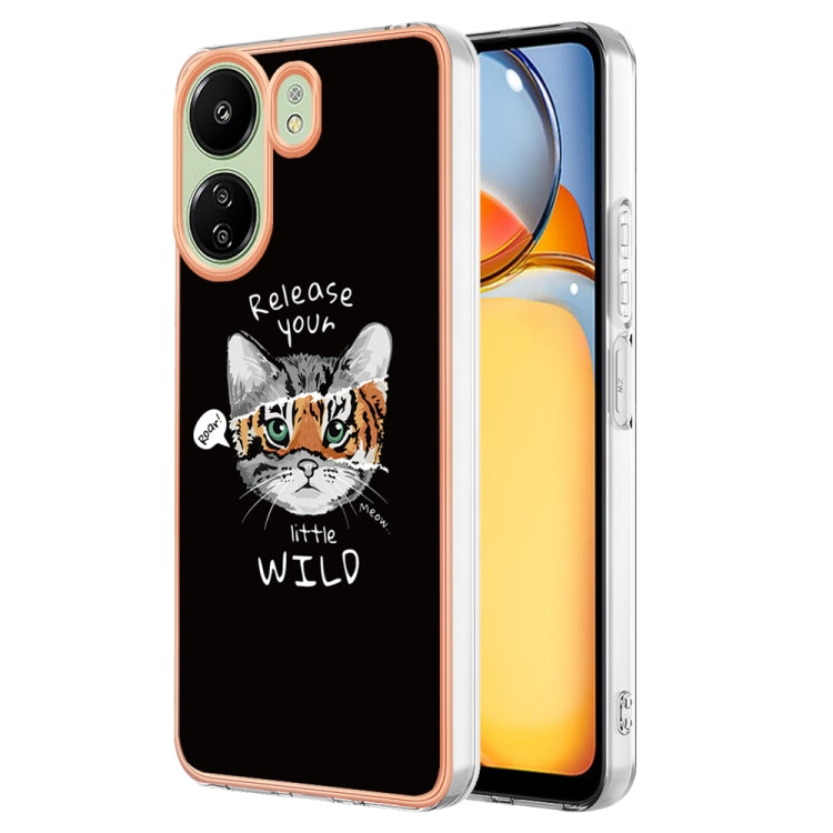 For Xiaomi Redmi 13C 4G Electroplating Marble Dual-side IMD Phone Case(Natural Growth) - 13C Cases by PMC TechLife | Online Shopping South Africa | PMC TechLife | Buy Now Pay Later Mobicred