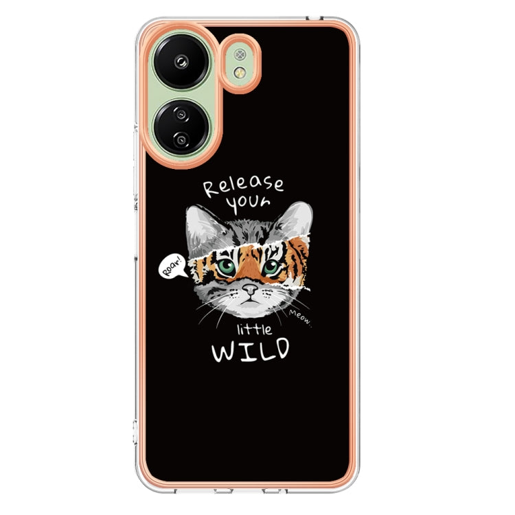 For Xiaomi Redmi 13C 4G Electroplating Marble Dual-side IMD Phone Case(Natural Growth) - 13C Cases by PMC TechLife | Online Shopping South Africa | PMC TechLife | Buy Now Pay Later Mobicred