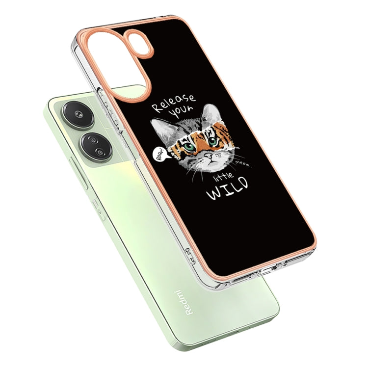 For Xiaomi Redmi 13C 4G Electroplating Marble Dual-side IMD Phone Case(Natural Growth) - 13C Cases by PMC TechLife | Online Shopping South Africa | PMC TechLife | Buy Now Pay Later Mobicred