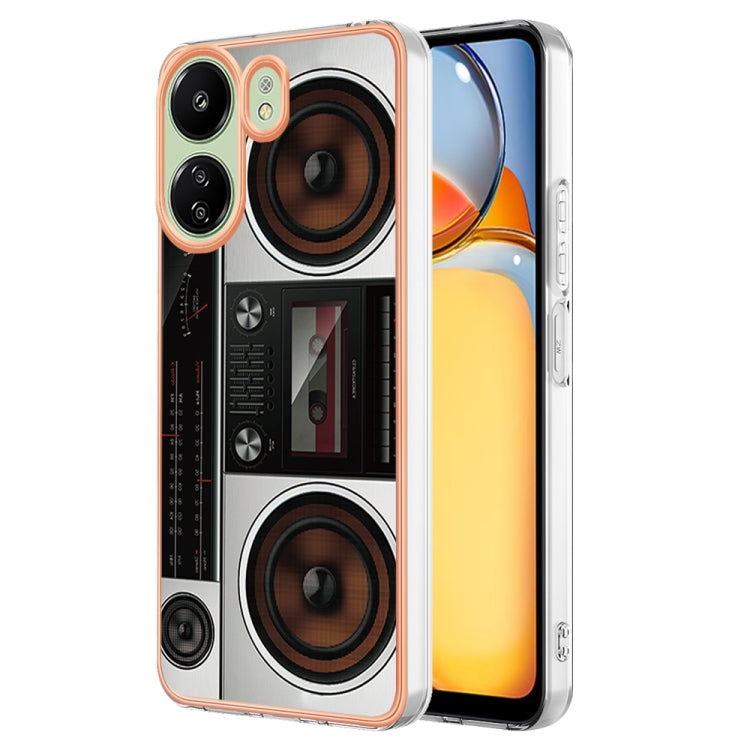 For Xiaomi Redmi 13C 4G Electroplating Marble Dual-side IMD Phone Case(Retro Radio) - free shipping - PMC TechLife - Order now!