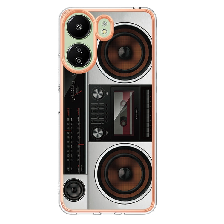 For Xiaomi Redmi 13C 4G Electroplating Marble Dual-side IMD Phone Case(Retro Radio) - free shipping - PMC TechLife - Order now!